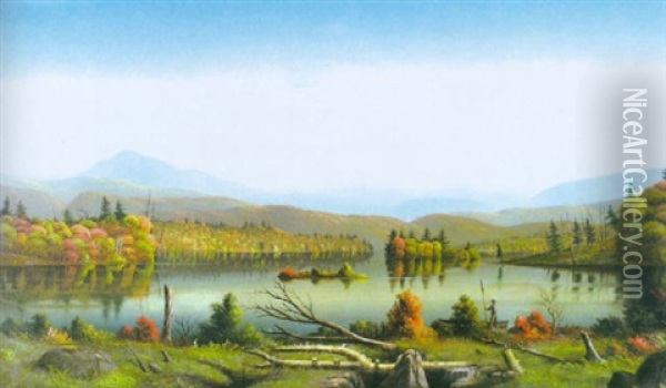 Blue Mountain Lake, Adirondacks Oil Painting - Levi Wells Prentice