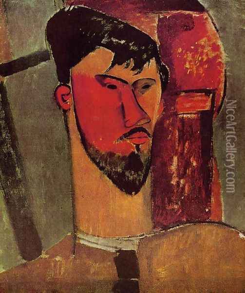 Portrait of Henri Laurens Oil Painting - Amedeo Modigliani