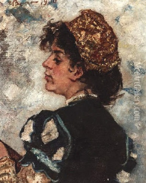 Portrat Einer Jungen Dame Oil Painting - Carl Ludwig Friedrich Becker