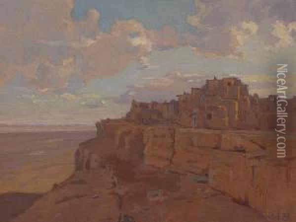 Walpi, Arizona Oil Painting - Elmer Wachtel