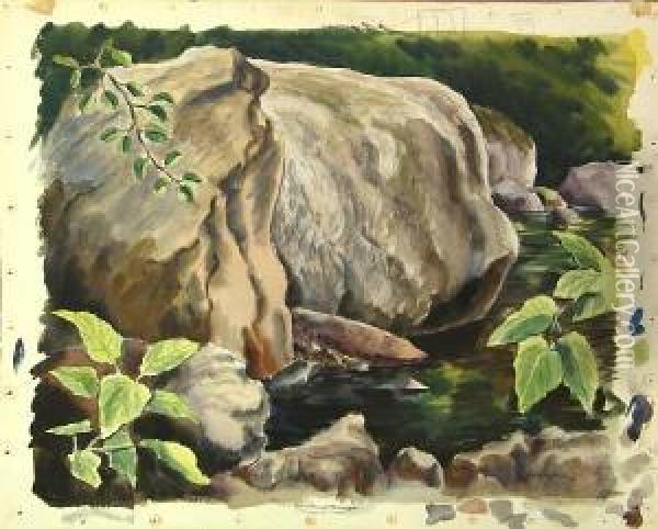 Tassajara Creek Oil Painting - Stanley Huber Wood