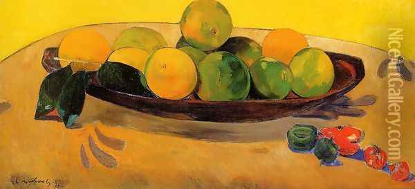 Still Life With Tahitian Oranges Oil Painting - Paul Gauguin