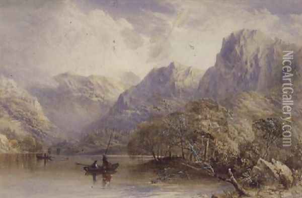 Thirlmere Lake District Oil Painting - Thomas Leeson the Elder Rowbotham