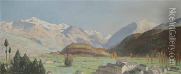 La Vallee D'argeles Oil Painting - Henri Girault De Nolhac
