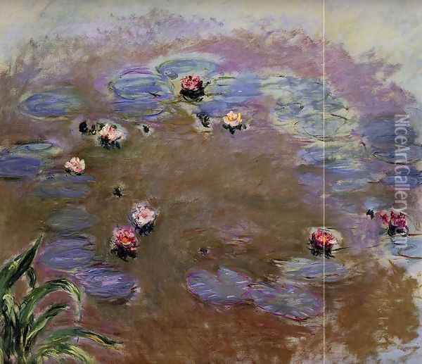 Water-Lilies (detail) Oil Painting - Claude Oscar Monet