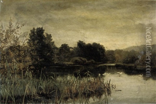 A Tranquil Spot On The River Oil Painting - Middleton Jameson