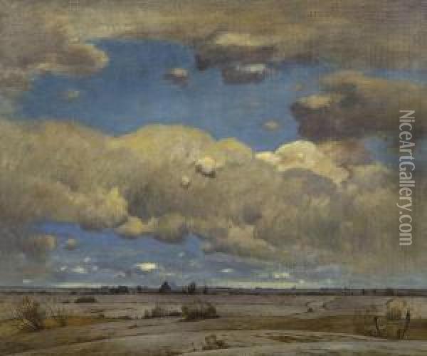 Weite Wolkenlandschaft Oil Painting - Toni, Anton Von Stadler