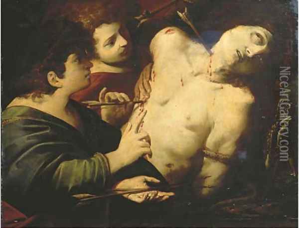 Saint Sebastian tended by Saint Irene Oil Painting - Luigi Amidani