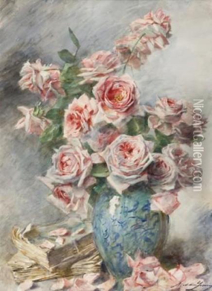 Bouquet De Roses Oil Painting - Madeleine Jeanne Lemaire