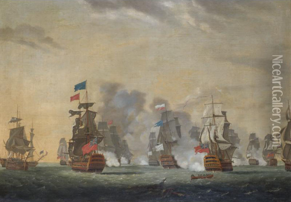 The Battle Of Lagos Bay Oil Painting - S. Biggs