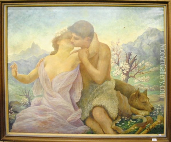 Couple Oil Painting - Paul Antoine de la Boulaye