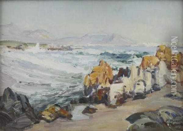 Rocky Seascape Oil Painting - Pieter Hugo Naude