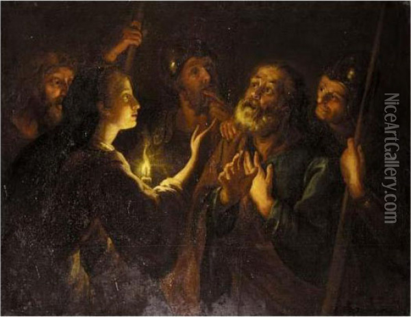 The Denial Of Saint Peter Oil Painting - Gerard Seghers