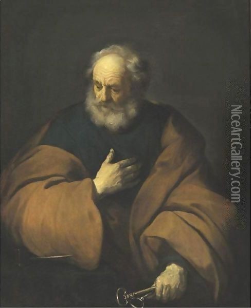 Saint Peter Holding The Keys To The Church Oil Painting - Jacob Adriaensz Backer