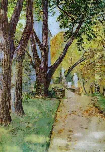 A Walk in the Park, 1904 Oil Painting - Viktor Elpidiforovich Borisov-Musatov