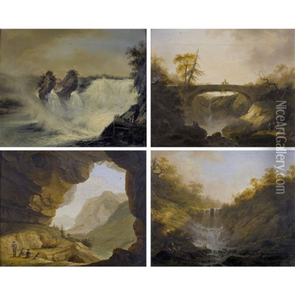 Vier Schweizer Landschaften Oil Painting - Caspar Wolf