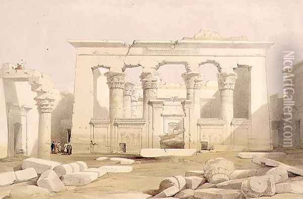Portico of the Temple of Kalabshah, from Egypt and Nubia, Vol.1 Oil Painting - David Roberts