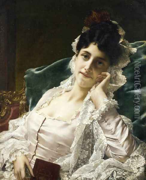 Idle Thoughts Oil Painting - Jan Frederik Pieter Portielje