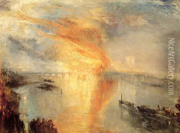 The Burning of the Houses of Parliament (2) 1834 Oil Painting - Joseph Mallord William Turner