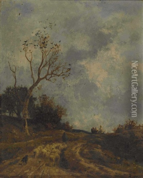 Herbstliche Landschaft Oil Painting - Adolf Heinrich Lier