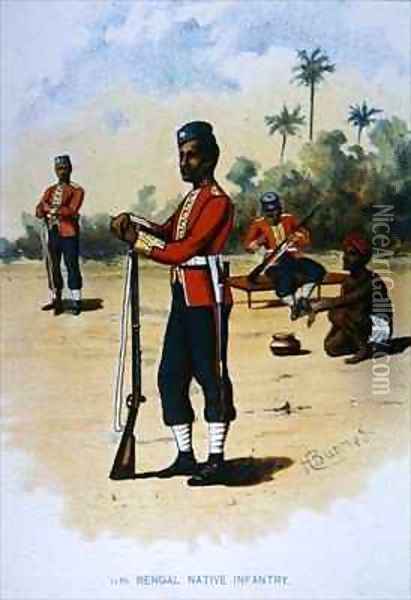 The 11th Bengal Native Infantry Oil Painting - H. Bunnett