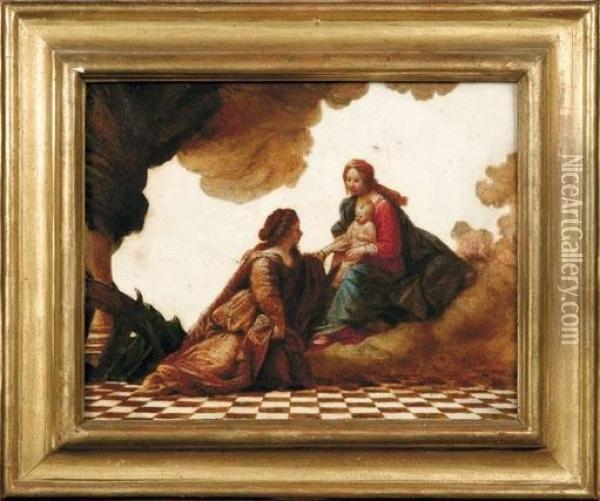 Matrimonio Mistico Di Santa Caterina Oil Painting - Orazio Fidani