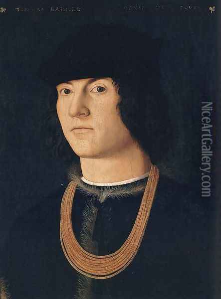 Portrait of Tommaso Raimondi c. 1500 Oil Painting - Amico Aspertini