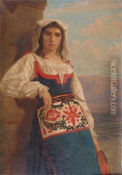 An Italian Girl Oil Painting - James Hayllar