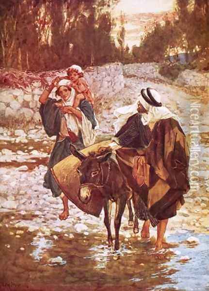 The flight into Egypt Oil Painting - William Brassey Hole