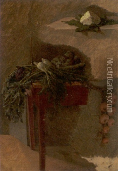 Opstilling Med Gronsager Oil Painting - Wilhelm Nicolai Marstrand