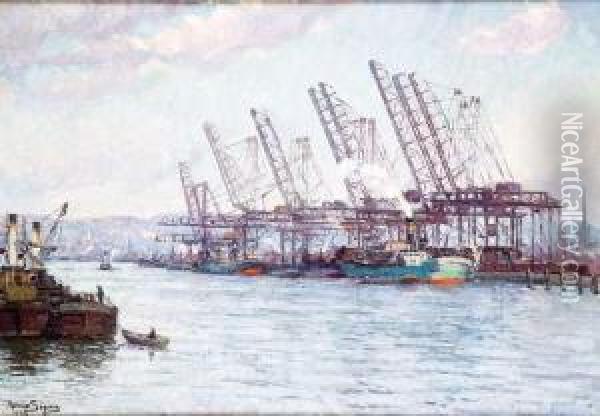 Le Port De Rouen Oil Painting - Adrien Segers