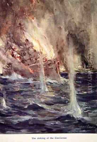 The Sinking of the Gneisenau Oil Painting - Cyrus Cuneo