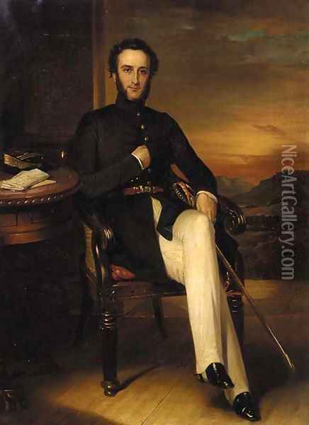 Portrait of Colonel Holland of Kingsgate Castle, Kent Oil Painting - George Duncan Beechey