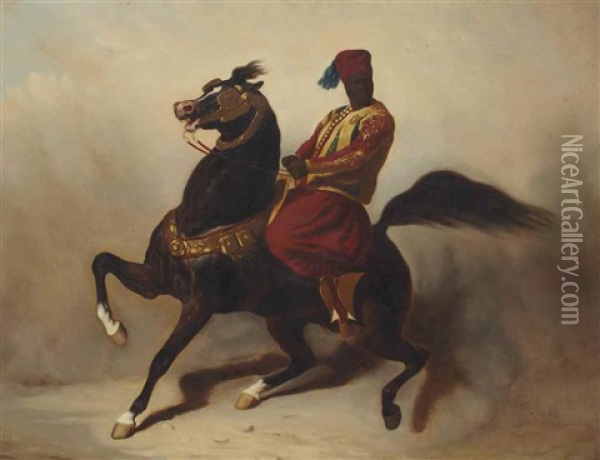 Cavalier En Fantasia Oil Painting - Alfred De Dreux