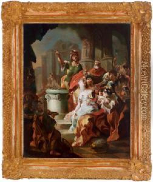 Seguace Del Settecento Il Sacrificio Di Polissena Oil Painting - Franz Anton Maulbertsch