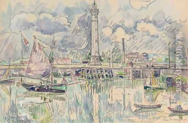 Ouistreham, le port Oil Painting - Paul Signac