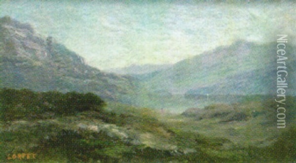 Berglandschaft Oil Painting - Leberecht Lortet