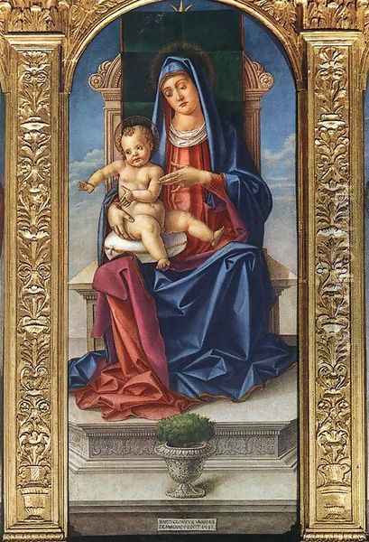 Madonna Enthroned 1482 Oil Painting - Bartolomeo Vivarini