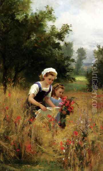 Gathering Poppies Oil Painting - G. Todd
