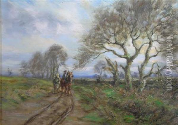 Horseman Along A Country Lane Oil Painting - George Gray