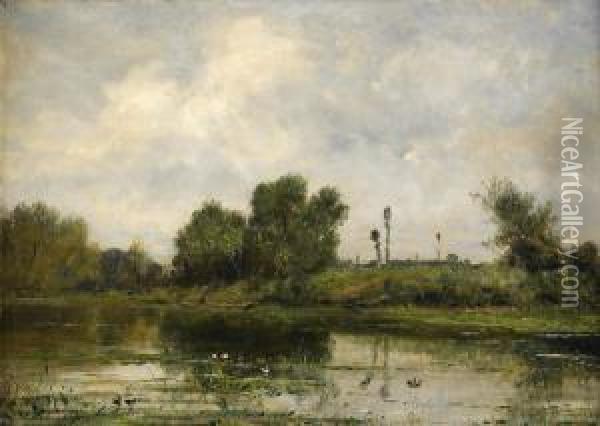 Franskt Landskap Oil Painting - Jules Rozier