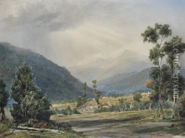 Road To Mount Wandiligong, North Eastern Victoria Oil Painting - Ebenezer Wake Cook