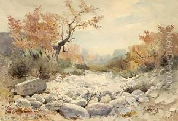 Arroyo Landscape Oil Painting - Elmer Wachtel