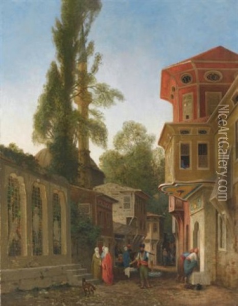 Quartier De Constantinople Oil Painting - Germain Fabius Brest