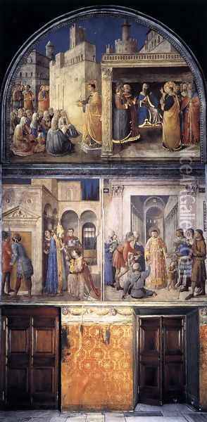 North wall of the chapel Oil Painting - Fra Angelico (Guido di Pietro)
