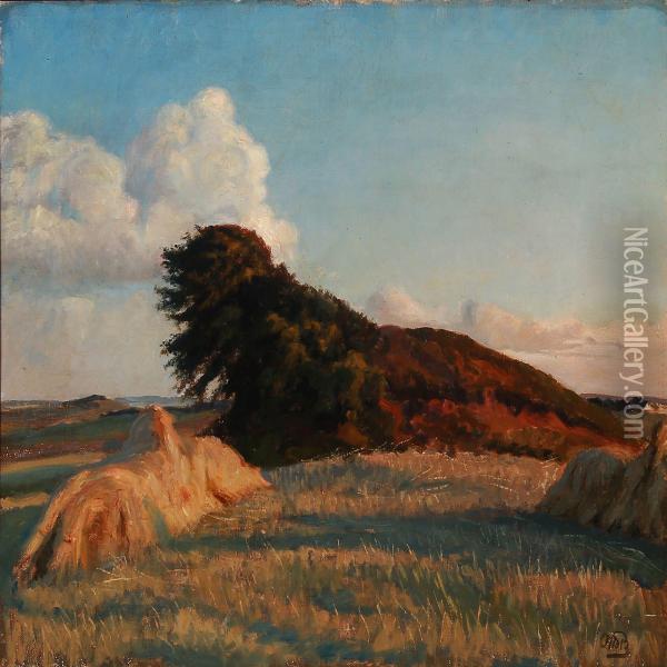 Harvest Landscape Oil Painting - Otto Petersen Balle