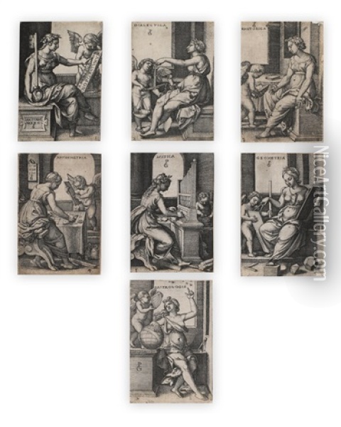 The Liberal Arts (set Of 7) Oil Painting - Georg Pencz