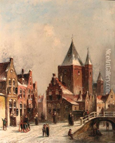 A View In The City Of Haarlem Oil Painting - Pieter Gerard Vertin