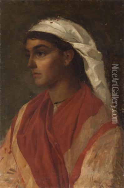 Volto Di Donna Oil Painting - Vincenzo Caprile