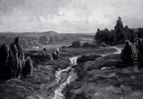 Landschaftliche Studie Oil Painting - Friedrich Wilhelm Schwinge